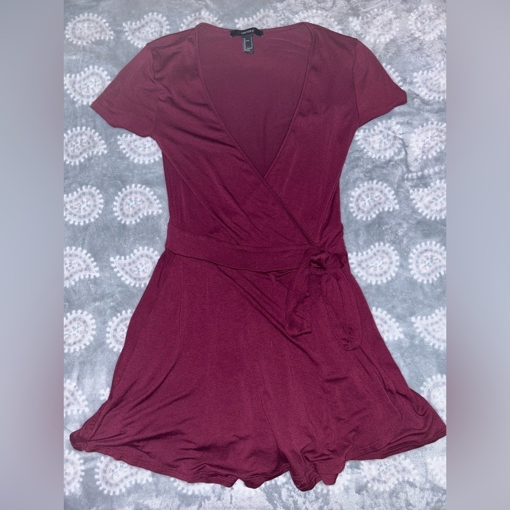 Forever 21 Small Burgundy Romper